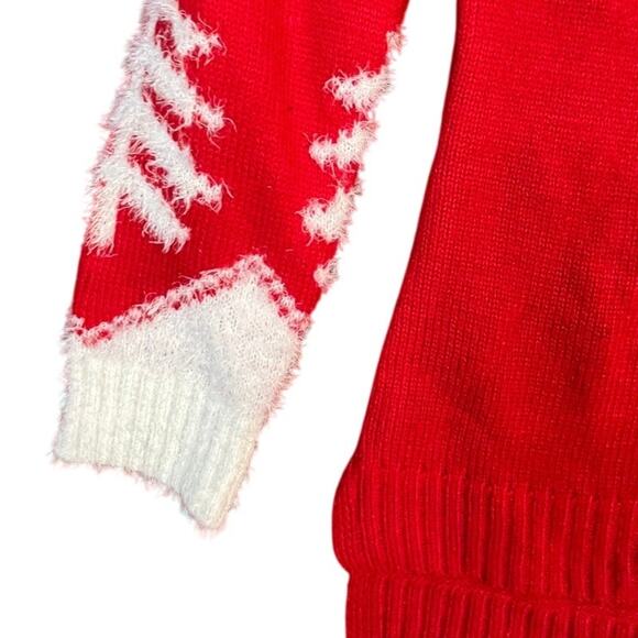 Festive Christmas Ugly Sweater Cat with Cateye glasses, Medium, Red - Picture 6 of 7